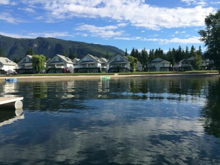 View from Dock back to Condo and Beach