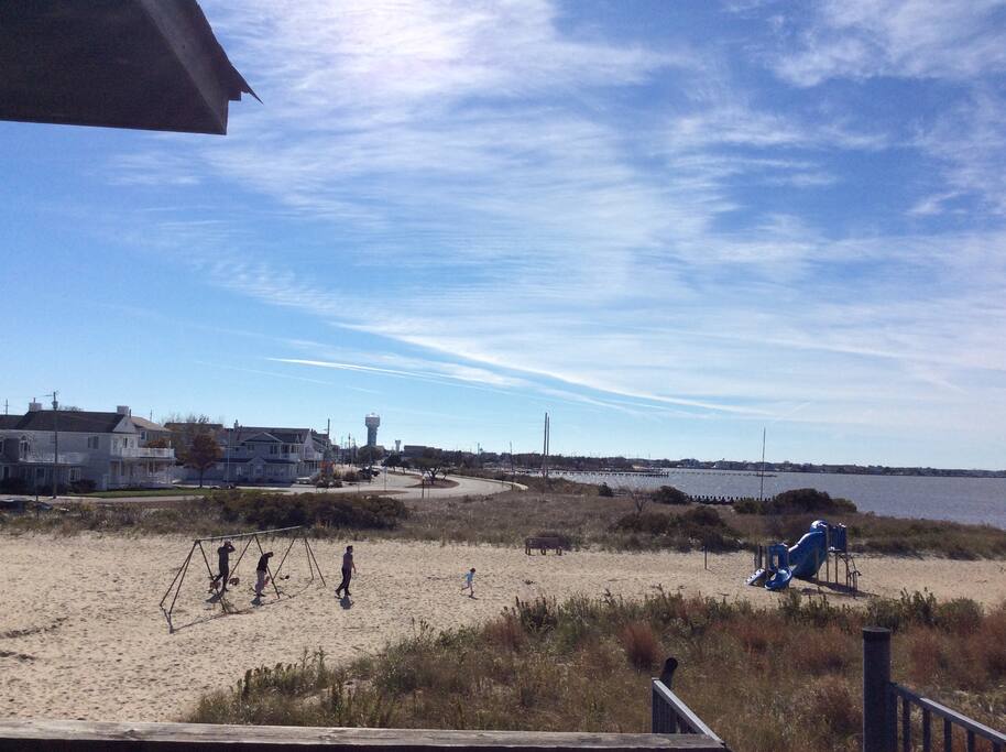 Backyard view- tennis courts after long pier