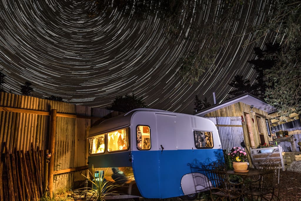 Marvel at the stars from your outdoors bath