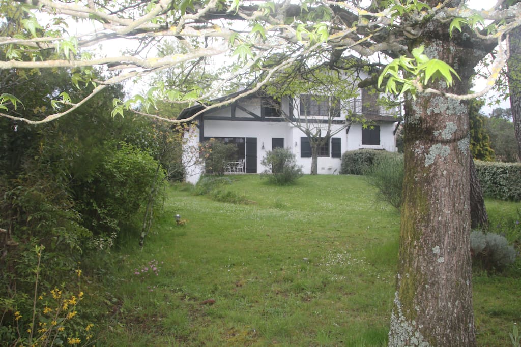 La maison vue depuis l'entrée du terrain.