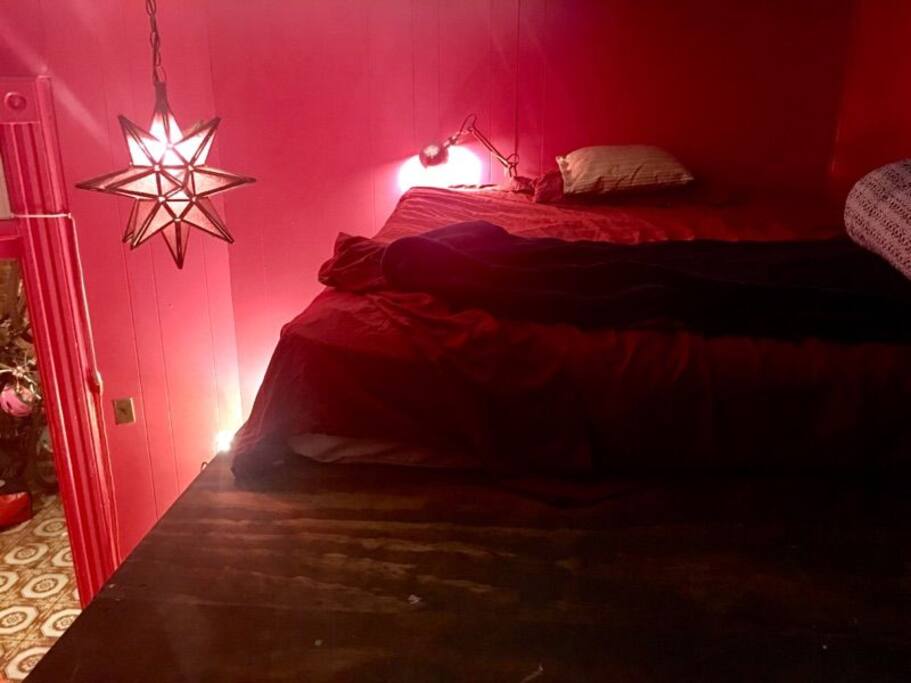 A lofted queen size bed