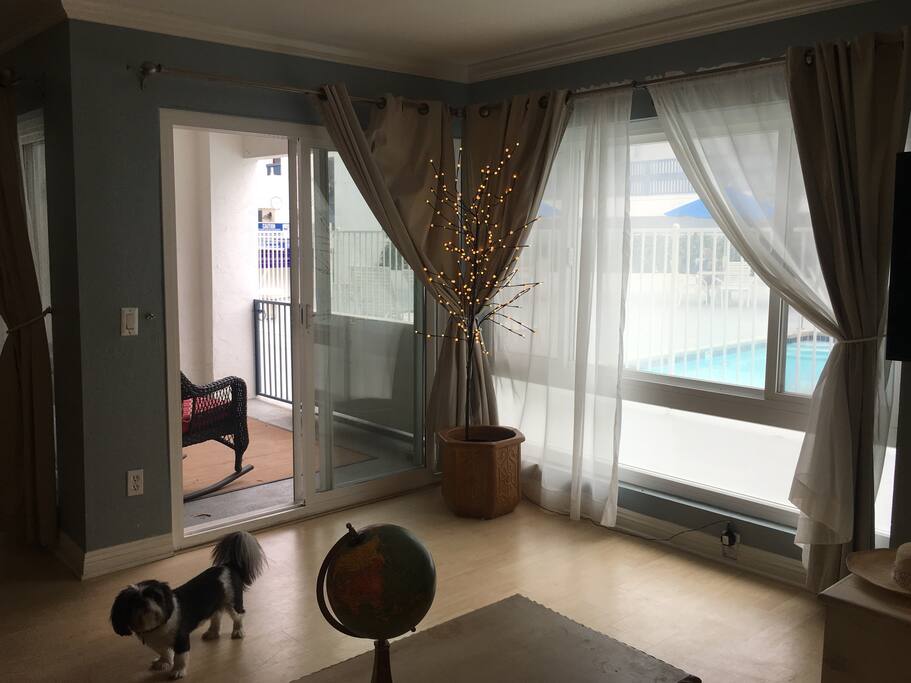 First floor patio with access to the pool