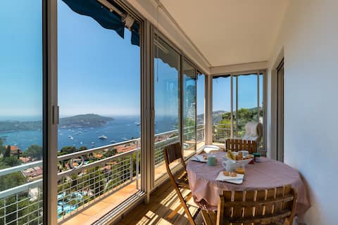 Apartment with terrace/garden, Villefranche view