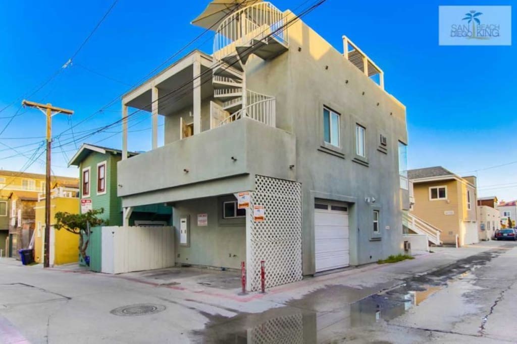 Surf Stars Combo Stairwell to Roof Deck with Garage and covered Car Port
