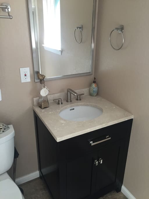 Guest bathroom. Full shower
