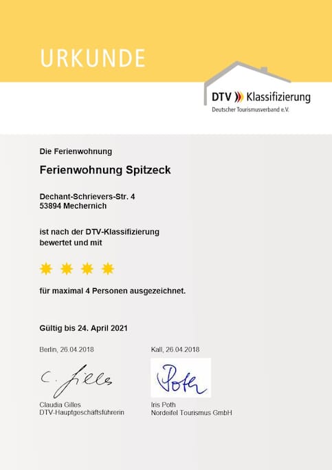 4 Sterne Klassifizierung