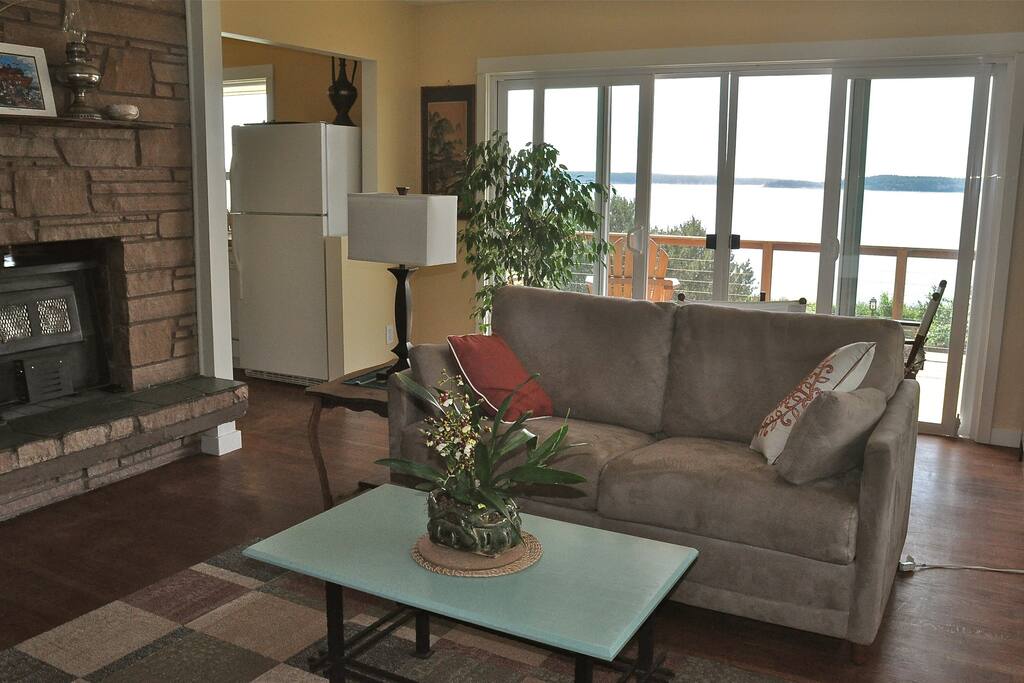 Doors open onto large deck