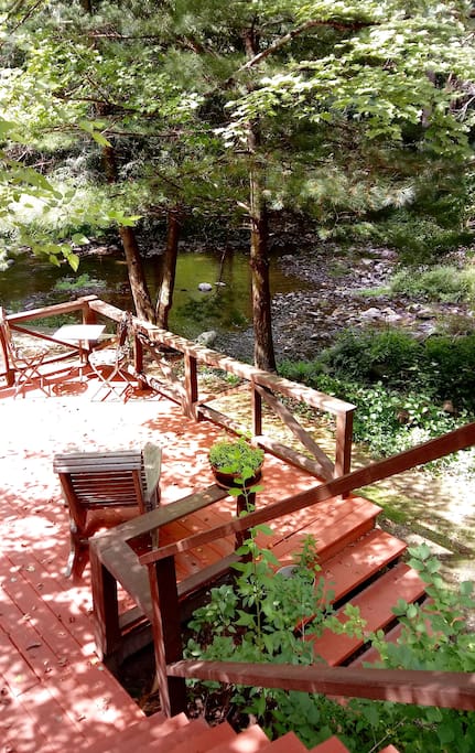 Deck overlooking Little Wappinger Creek