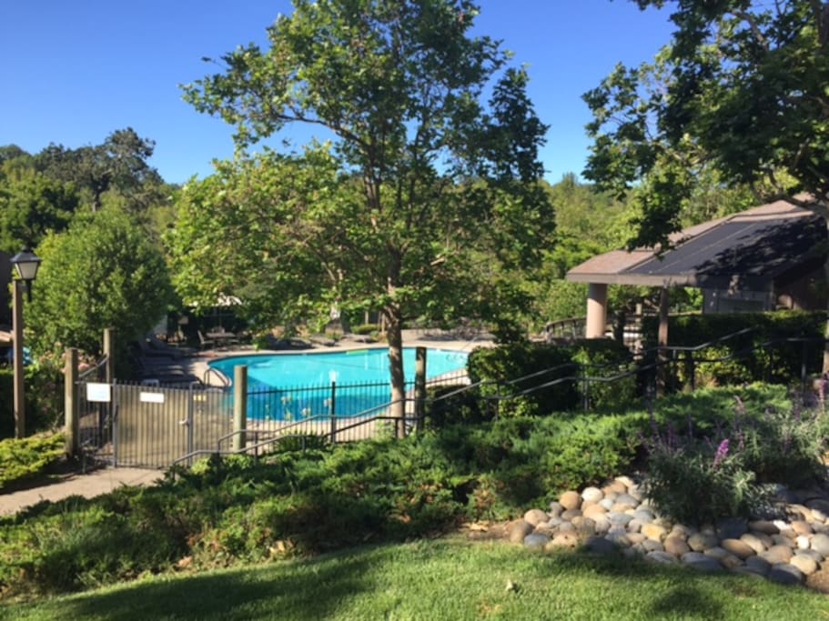 Take a refreshing dip in the community pool or nap in a lounge chair beside it.