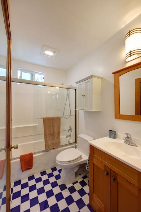Shared bathroom with Marc, the Host, and occasionally his girlfriend.