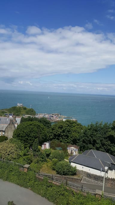 Fantastic view over Ilfracombe harbour, the Bristol Channel to South Wales...