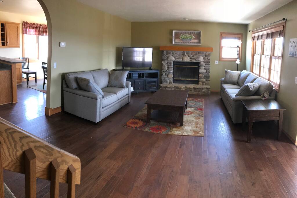 Authentic Door County Stone FP & Hickory Floors