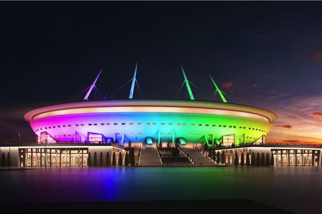 Saint- Petersburg Stadium (FIFA World Cup 2018) is in 30 min by affordable taxi and in 50 min by a single public transportation