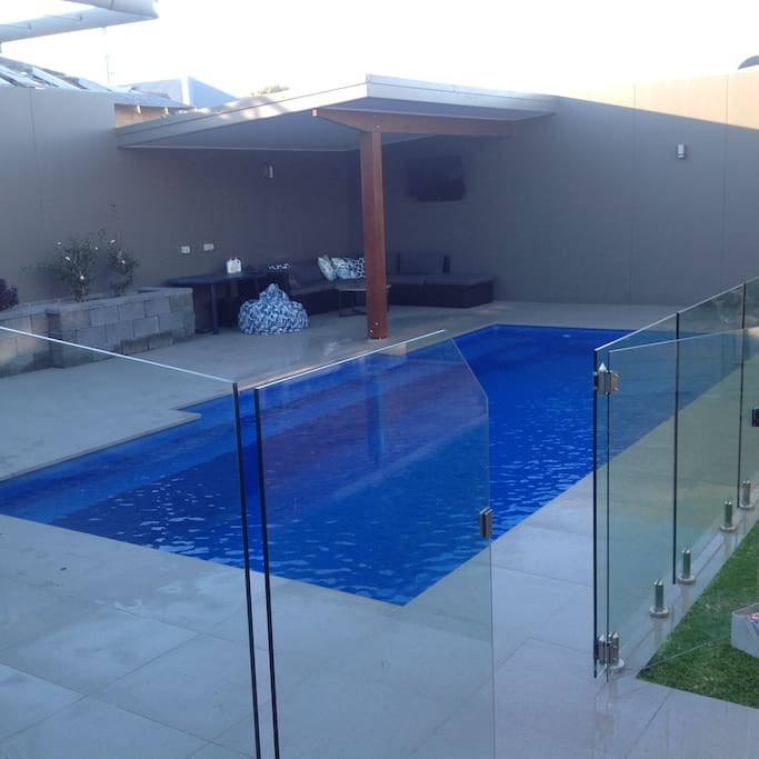 Pool area with full Foxtel and sound bar