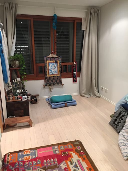 Yoga room overlooking the garden