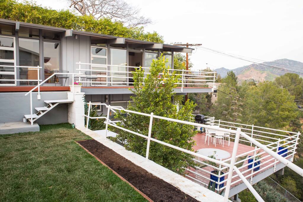 The deck and yard