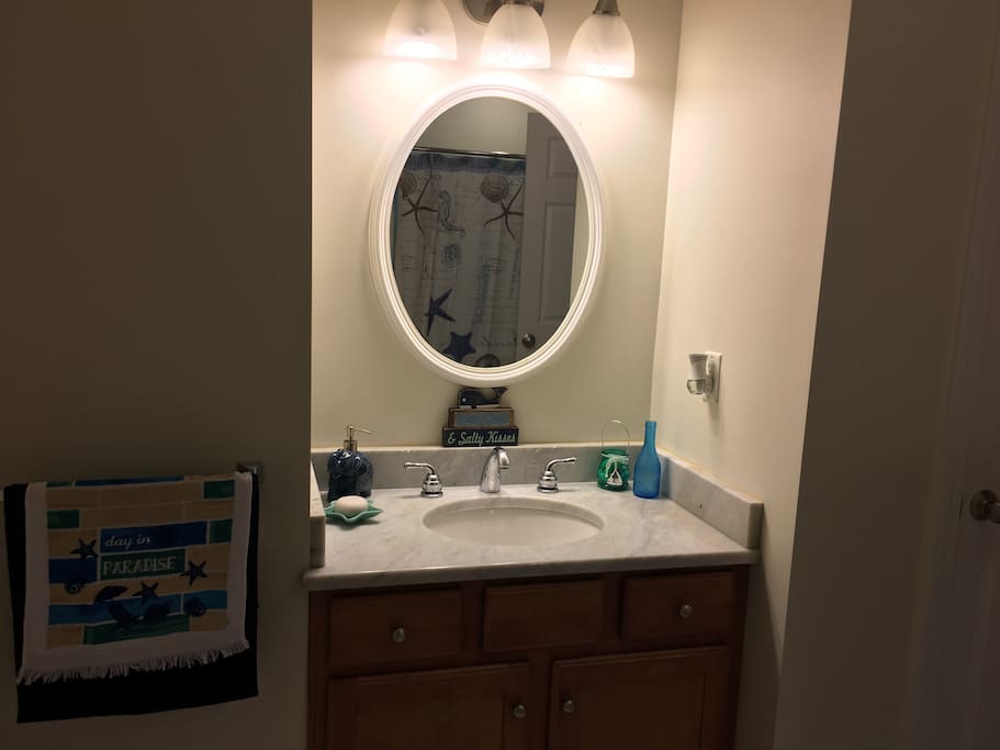 Private bathroom with closet