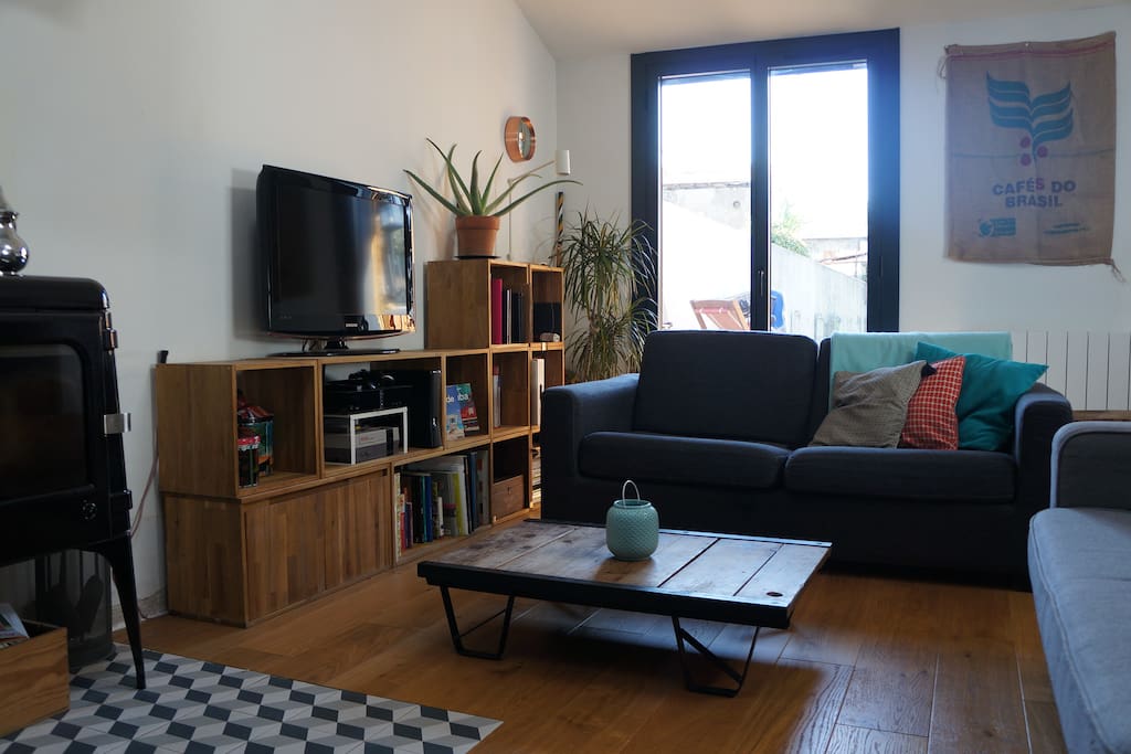 Sofa bed and flat screen TV