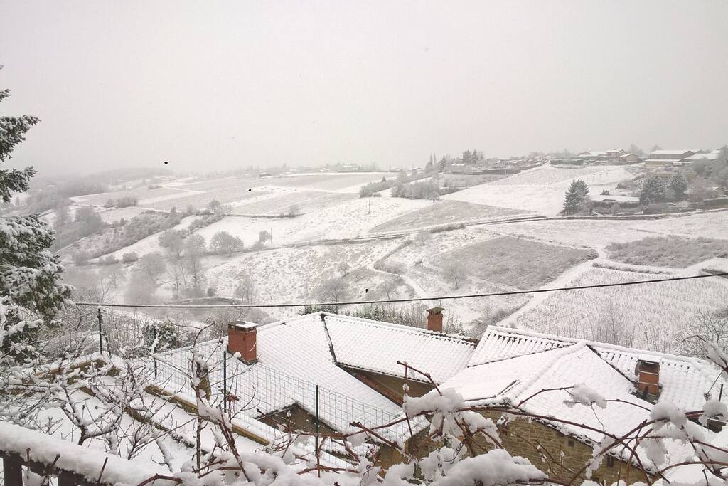 Vue avec la neige