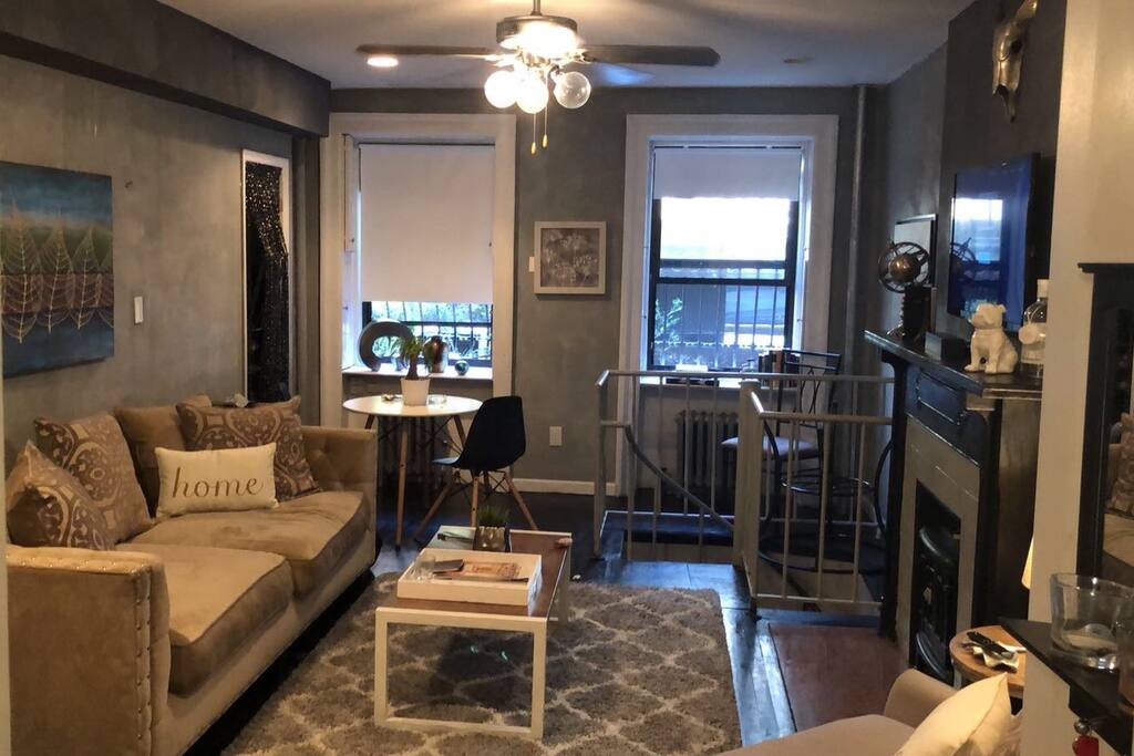 Living/dining/stairs.