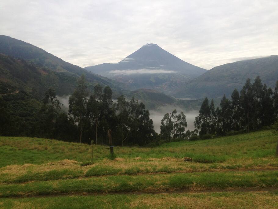 Tungurahua Volcano, view from the house