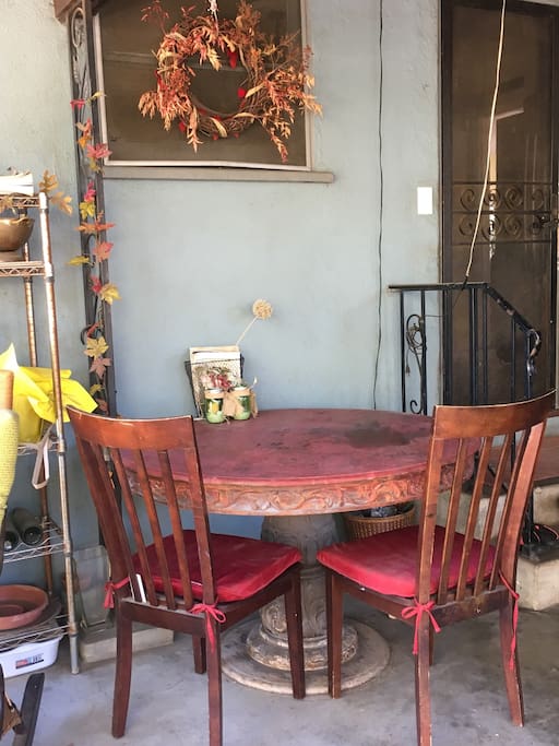 Another outdoor place to play board games or have tea