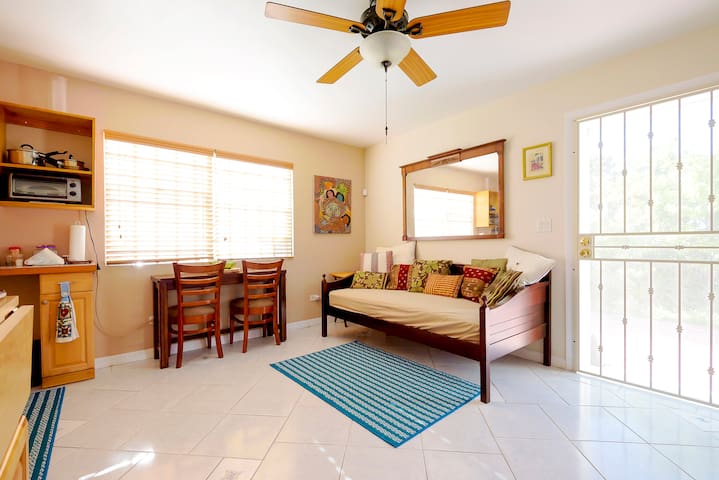 Garden apartment.