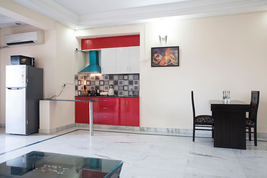 Kitchen and Dinng view from living area