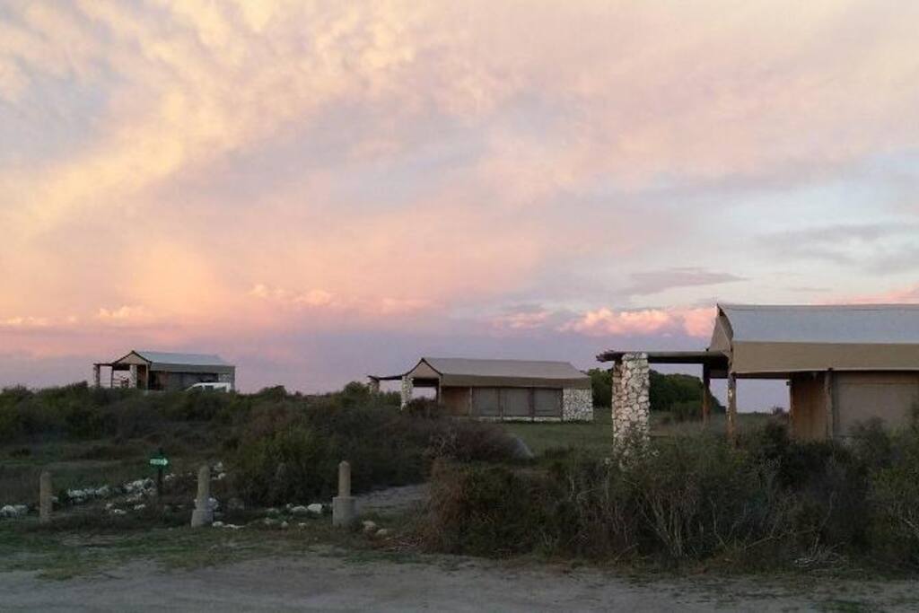 Sunset over the Luxury Tents