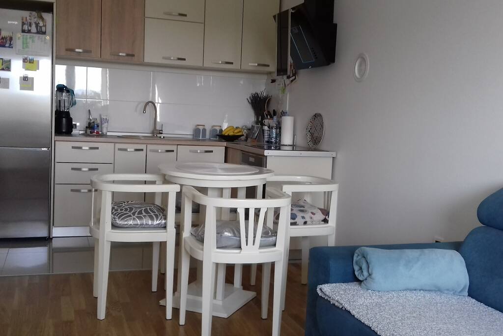 kitchen with a common space