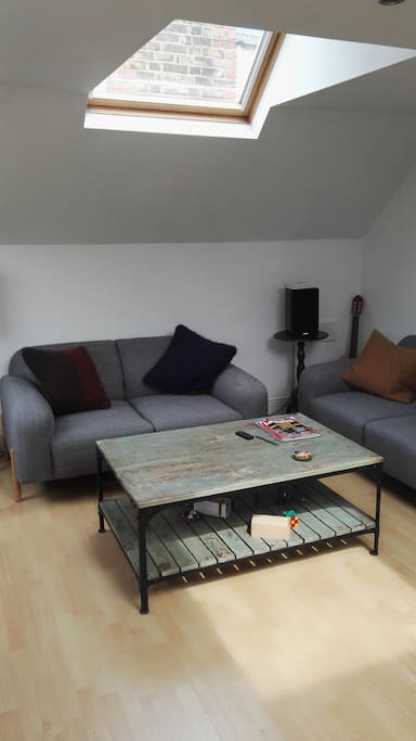 Luminous Living room (2 Veluxes and 2 windows)