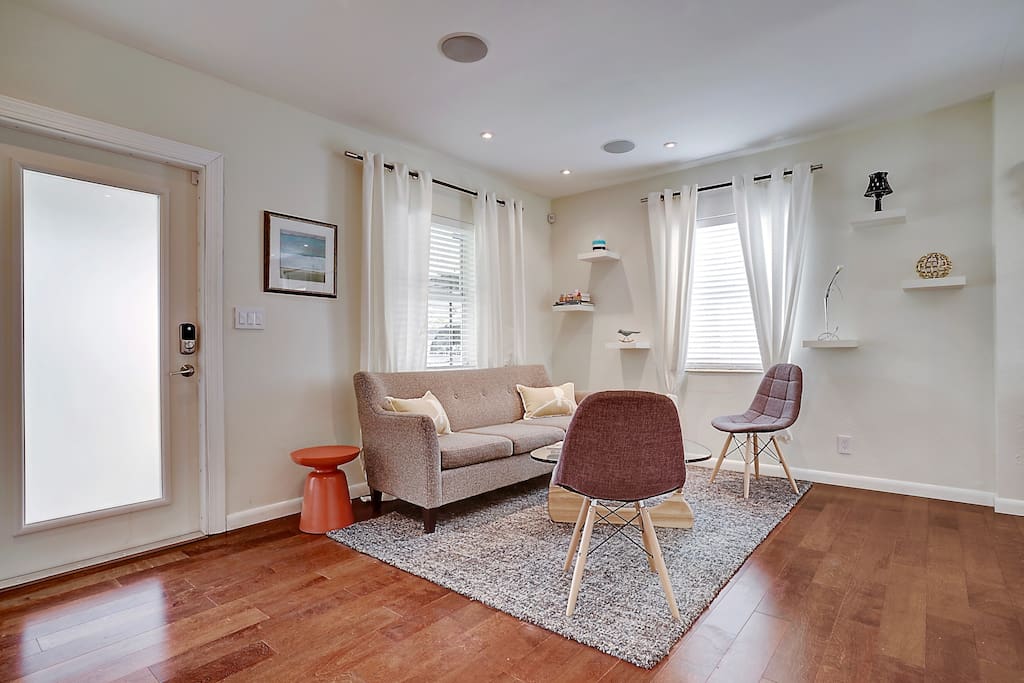 Living room and front door