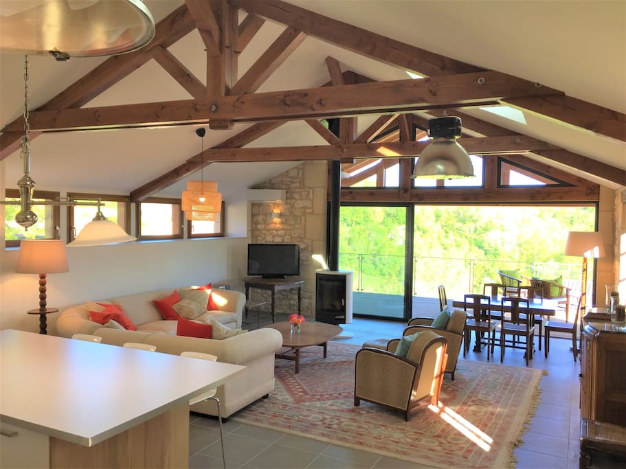 Open plan living space with fantastic views