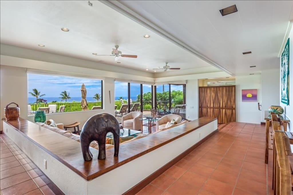 Living Room space showing off the Ocean View