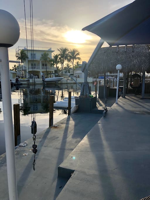 Sea wall, dock, jet ski bridge, and Chiki