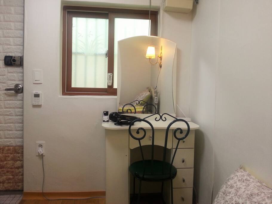 Room#1
Dressing table and hair dryer