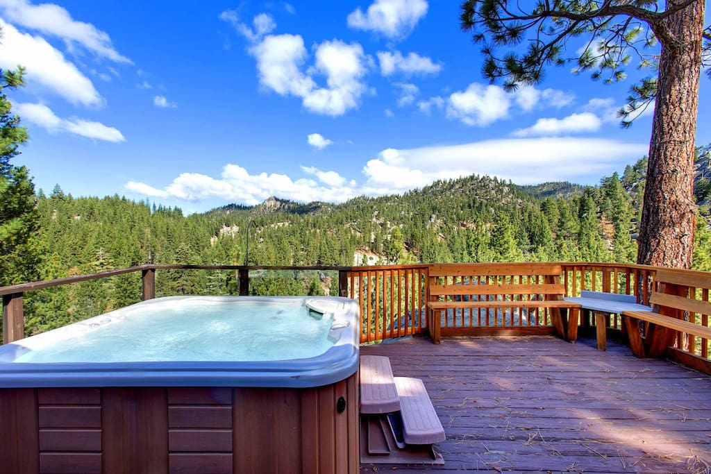 Private deck and spa off Master Bedroom