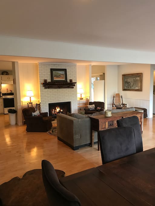 relax in the spacious living room after a long day outside!