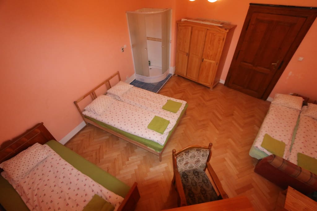 Your bedroom 1PL1 with 5 beds, writing table +chair ,wardrobe, prepared for 5