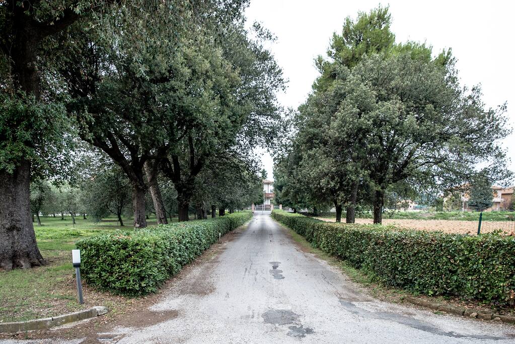 Viale di ingresso auto con cancello elettrico