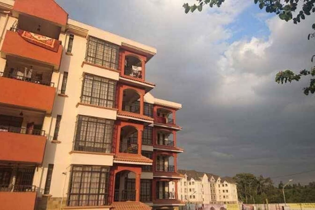 Apartment view from the road