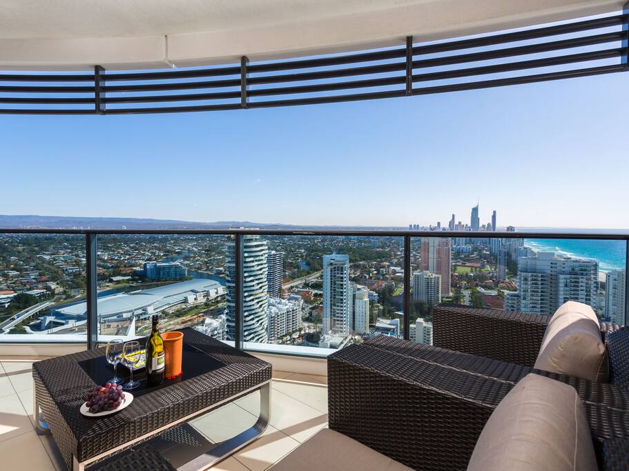 Great view of Surfers Paradise the ocean from the main balcony and opposite the conference centre