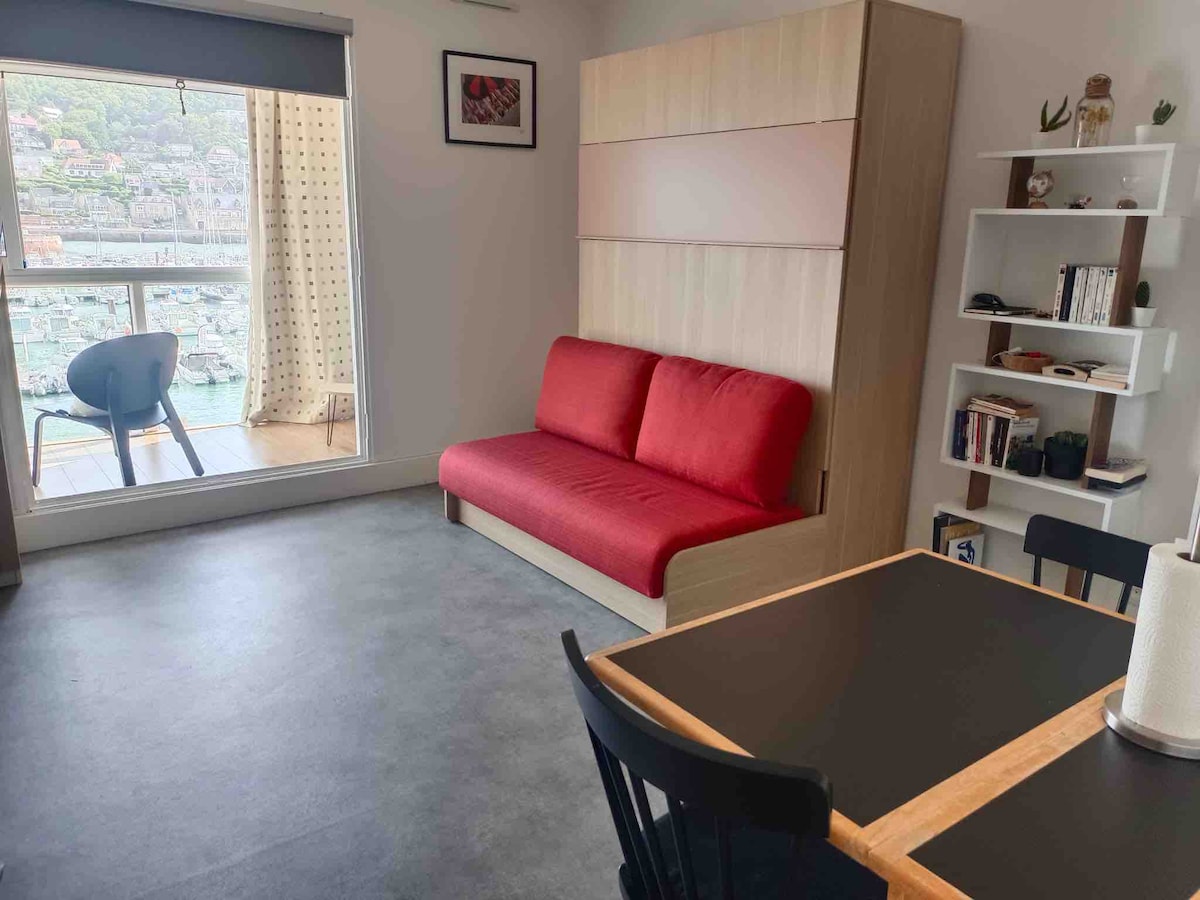 Popular Airbnb listing: Charming Studio with harbor and cliff views in Fécamp
