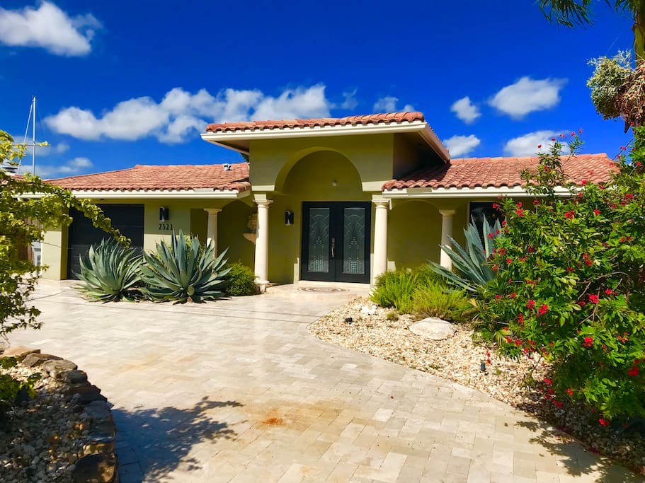 Circular driveway with grande double door entry