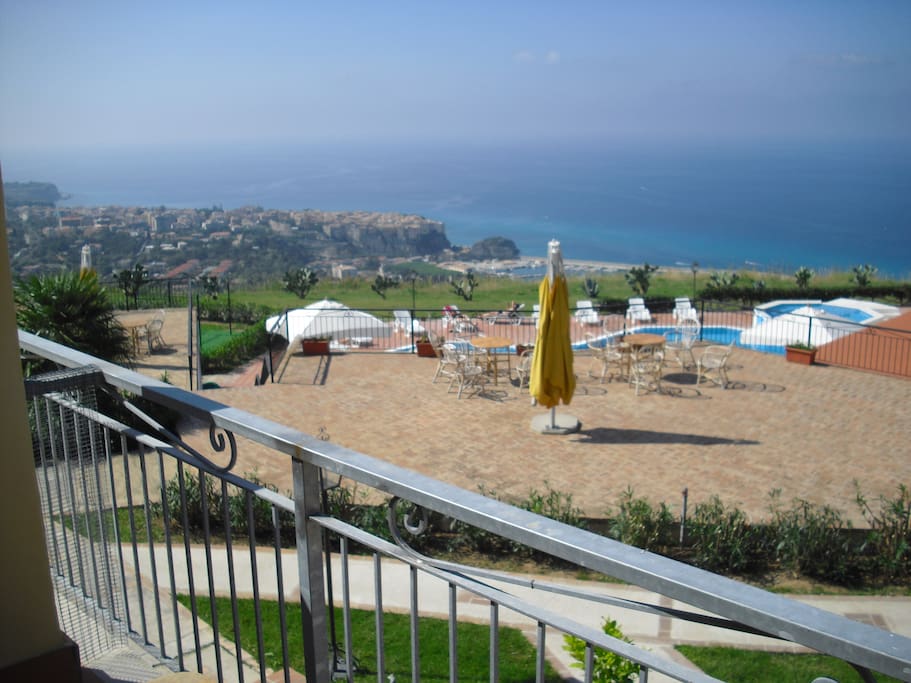 View from apartment out to sea and over Tropea