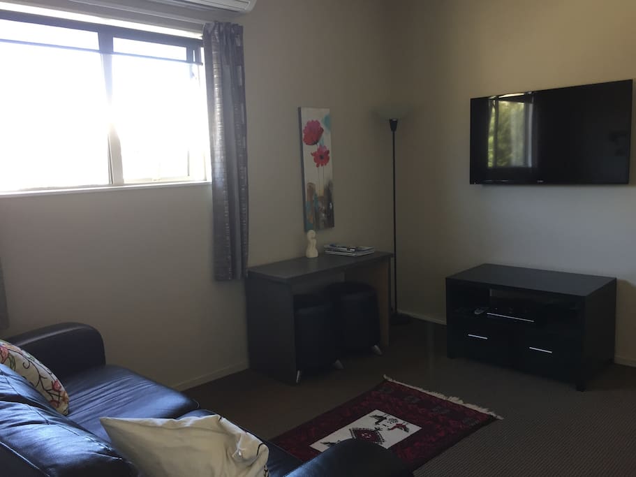 Relax in your own living area which has Sky TV, unlimited Wifi and heat pump to keep you nice and warm in the winter.