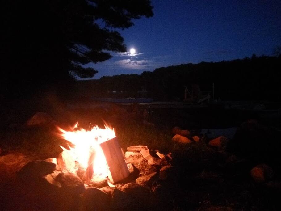 fire pit at night