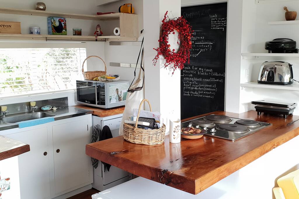 kitchen overlooking private garden
