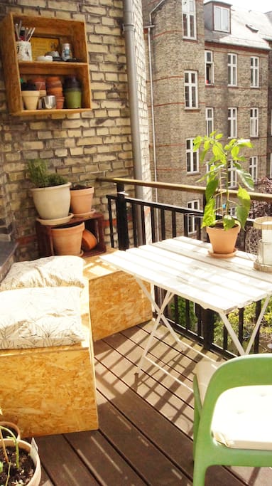 Balcony with a bench