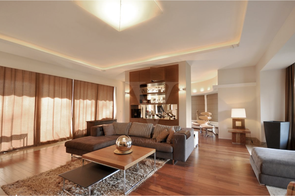 Access to the terrace through the living room